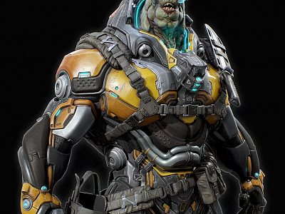 Sci-fi Monster Warrior Monster Cyberpunk Movie Game Character Alien 3d model