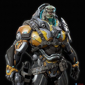 Sci-fi Monster Warrior Monster Cyberpunk Movie Game Character Alien 3d model