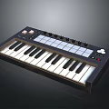 Electronic MIDI Controller Keyboard With Black White Keys Square Pads And Knobs 3d model