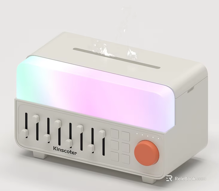 Smart Kinocoaster Machine With White Design Colorful Lights Knobs And Buttons 3d model 