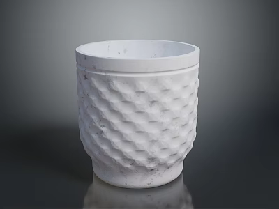 White Diamond Patterned Household Container For Modern Home Decor Use 3d model