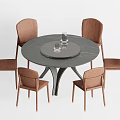 Modern Dining Table and Chair Combination 3d model