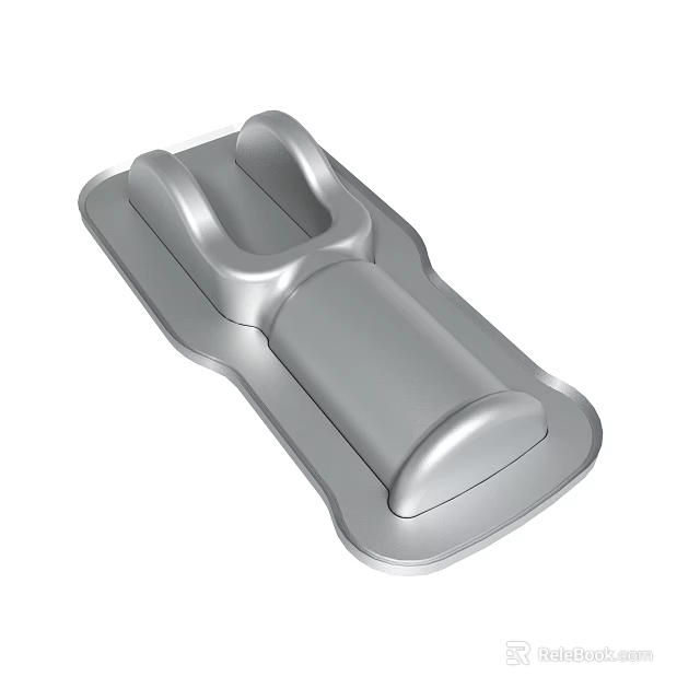 Silver Metallic Object With Unique Curved Design 3d model 