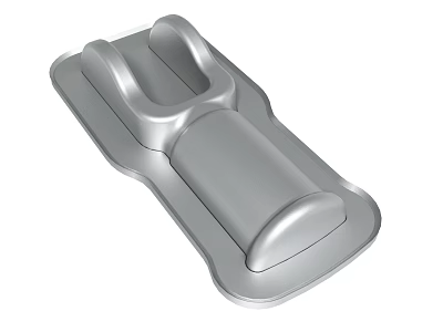 Silver Metallic Object With Unique Curved Design 3d model