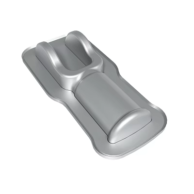 Silver Metallic Object With Unique Curved Design 3d model