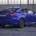 Blue Lexus Sporty Sedan With Shiny Exterior And Alloy Wheels In Indoor Showroom