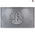 Modern Decorative Screen With Circular Tree Design Mountain Silhouette And Warm Lighting 3d model