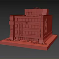Modern Commercial Complex Building With Glass Facade Multiple Floors Entrance Steps And Retail Signages