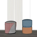Modern sofa stool combination 3d model