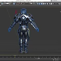 Game Movie Character With Detailed Metallic Armored Suit And Futuristic Design