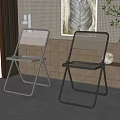 Transparent Leisure Chairs with Silver and Black Metal Frames in Modern Interior Design