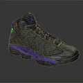 Grey Sneakers With Purple Soles Green Logo And Textured Upper Design