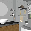 Modern Bathroom Accessories With Towel Racks Shelves Toilet Paper Holder And Toiletries