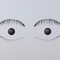 Stylish Black Eyeball Wall Decor With Eyelashes On Light Grey Wall