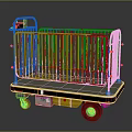 Sturdy Industrial Mobile Platform With Metal Guardrail And Movable Wheels