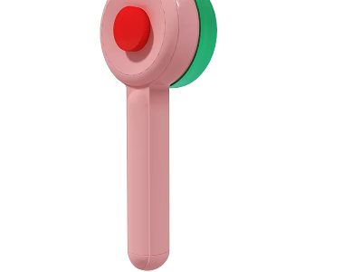 Pink Handheld Device With Red Button And Green Circular Component Design 3d model