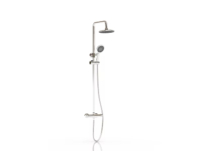 Modern Stainless Steel Shower Head with Handheld Spray and Overhead Shower 3d model