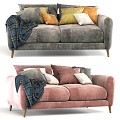 Fabric double sofa 3d model