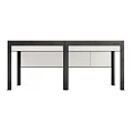 Modern Black Metal Frame Outdoor Table With Pergola Structure For Garden Patio Use