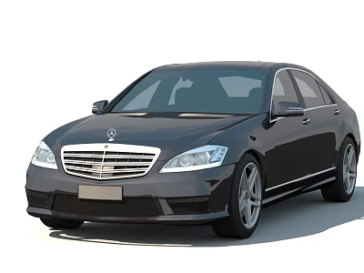 Luxury Black Mercedes-Benz Sedan with Stylish Alloy Wheels and Elegant Front Grille 3d model