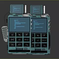 Blue Digital Devices Featuring Dual Screens Control Buttons And Antennas Modern Design