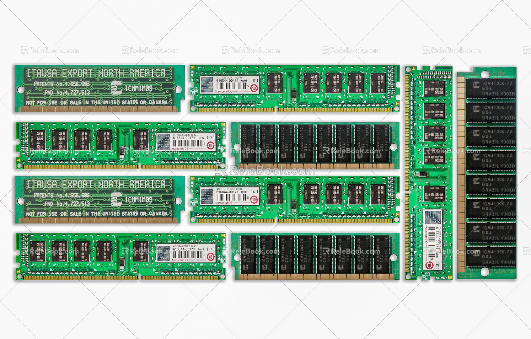 Modern computer memory module computer accessories memory module combination computer hardware accessories 3d model