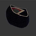 Black Decorative Bowl Design With Red And Gray Checkered Interior And Golden Edge