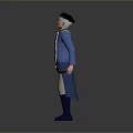 Game and Movie Character in Blue Coat with Yellow Accents Light Pants and Blue Boots