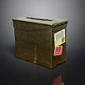 Durable Green Military Ammunition Box With Label 661 And Red Stripe