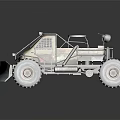 Rugged Off Road Vehicle With Large Tires Front Plow And Industrial Design