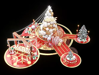 Christmas Beautiful Chen New Year Beautiful Chen Shopping Mall Atrium Beautiful Chen Beautiful Christmas Set 3d model