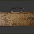 Antique Rusted Metal Toolbox With Vintage Handle And Distressed Surface Finish