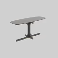 Modern Wooden Dining Table With Black Metal Base Design For Home Interior