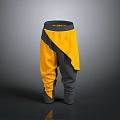 Yellow And Gray Casual Pants With Logo Waistband Comfortable Design