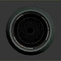 Professional Green Computer Camera Lens With Scale Markings And Red Button Design 3d model
