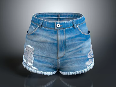 Modern Shorts Denim Shorts 3d model Modern Shorts Denim Shorts 3d model