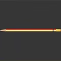 Colorful Pencil With Yellow Red Body Black Tip On Smooth Surface Shadow