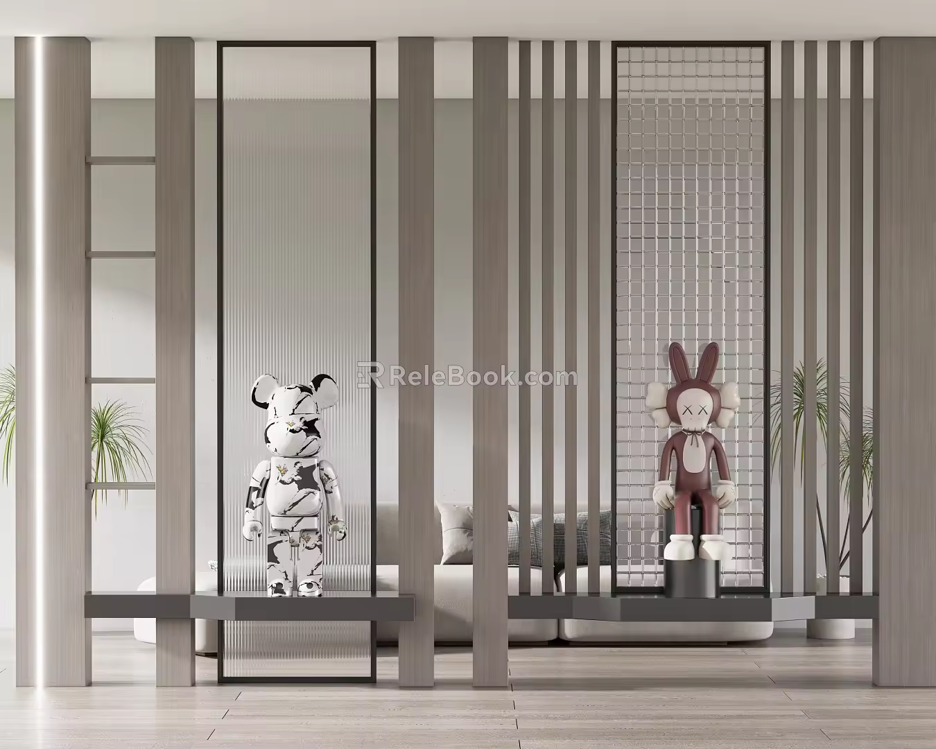 Modern partition porch partition 3d model