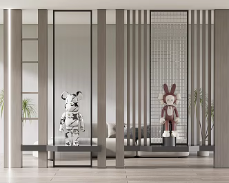 Modern partition porch partition 3d model