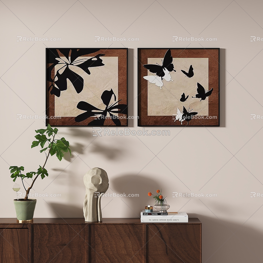 Simple retro decorative painting 3d model