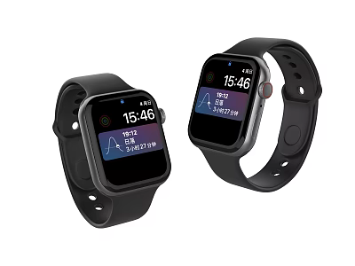 Smart Watch Featuring Health Tracking Heart Rate Monitor Step Count And Black Strap Design 3d model