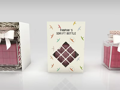 Modern box Rubik's cube in a bottle 3d model