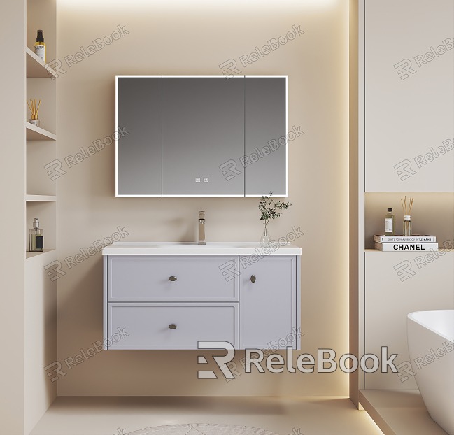 Modern Bathroom Cabinet Simple Bathroom Cabinet French Bathroom Cabinet Toilet Washbasin model