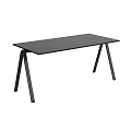 Minimalist Modern Black Desk With Sleek Surface And Angular Metal Legs 3d model