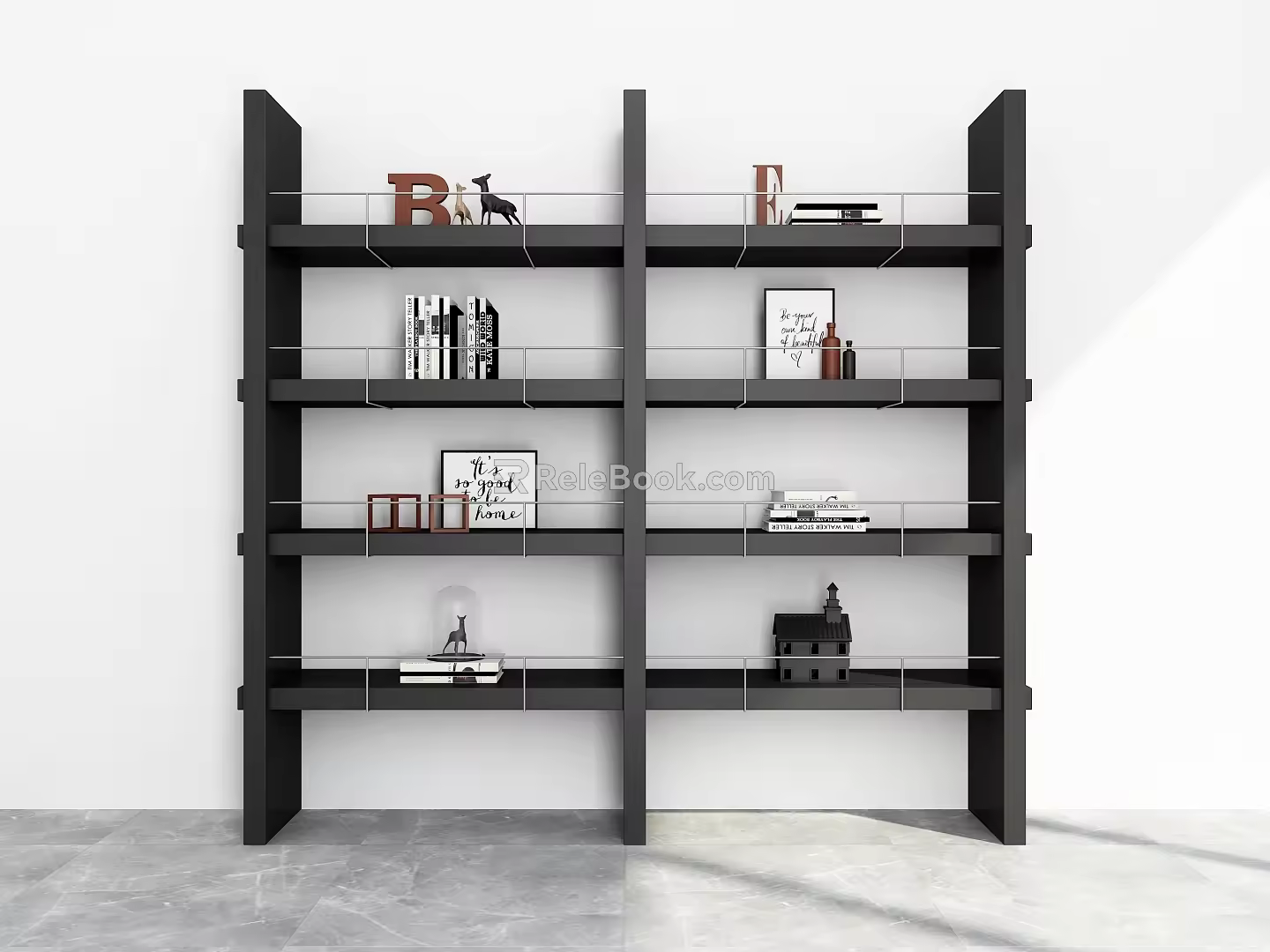 Bookshelf Ornaments Bookshelf Decorative Storage Rack Decorative Rack Bookshelf Shelf 3d model