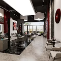 Modern Hair Beauty Salon Interior Design With Styling Chairs And Red Gray Decor