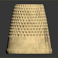Golden Thimble with Textured Surface Conical Design Shiny Finish on Dark Background 3d model