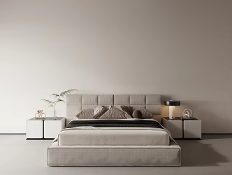 Modern Double Bed 3d model