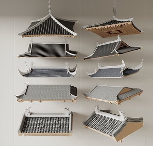 New Chinese Eaves Roof 3d model