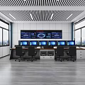 Modern Monitoring Room Monitoring and Command Room 3d model